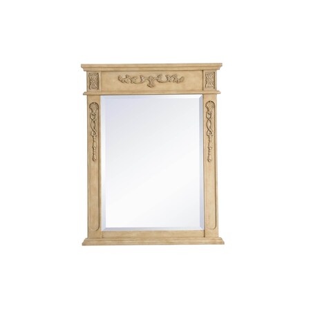 Wood Frame Mirror 28 Inch X 36 Inch In Antique Beige